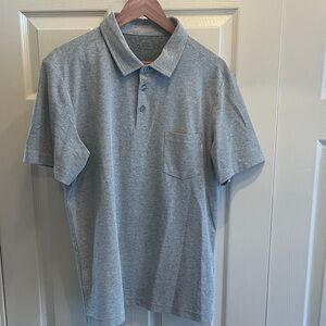 Vuori Ace Polo Short Men's Heather Gray Medium